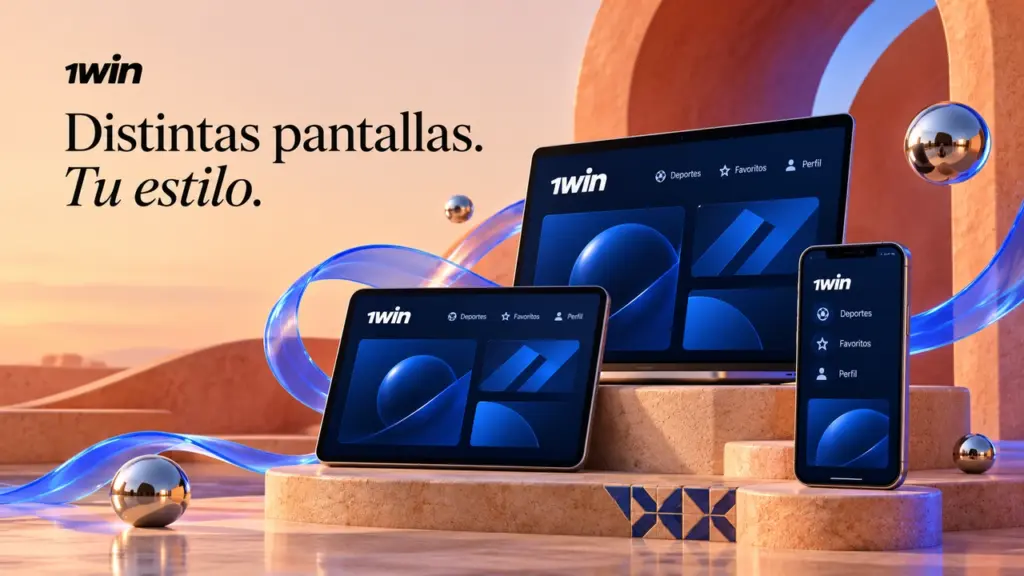 Ilustración de aplicación y acceso móvil de 1win para México